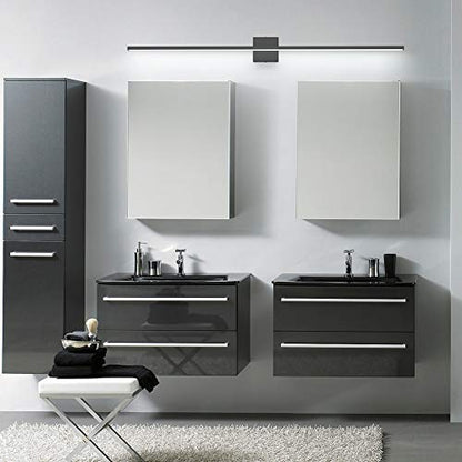 Ralbay 48inch Modern LED Black Vanity Light 46W Frosted Aluminum for Bathroom Vanity Lighting Fixtures Cool White 6000K - color: Black, size: 48 inch
