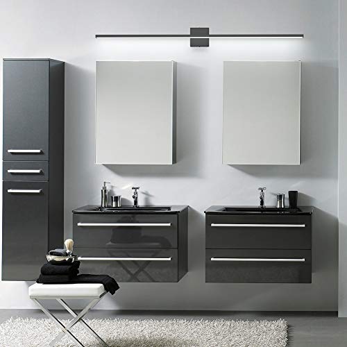 Ralbay 48inch Dimmable Modern LED Black Vanity Light 46W Frosted Aluminum for Bathroom Vanity Lighting Fixtures Cool White 6000K - color: Black-Dimmable, size: 48 inch
