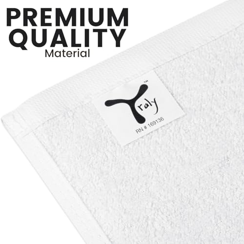 Cotton Washcloths Set - Premium Quality Face Cloths, 100% Cotton Ring Spun, Soft & Absorbent Towels for Body (24 Pack, White)