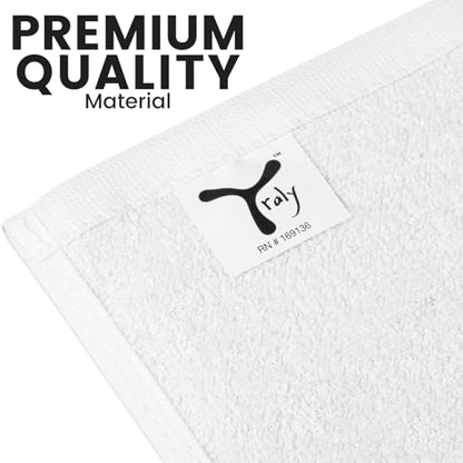 Cotton Washcloths Set - Premium Quality Face Cloths, 100% Cotton Ring Spun, Soft & Absorbent Towels for Body (24 Pack, White)