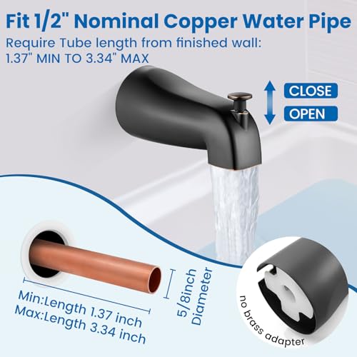 Airuida 6 Inch Shower Faucet Set,Bathtub Faucet Kit,Oil Rubbed Bronze | Shower Tub Faucet Set,Male Threads Rough-In Valve,Square Head Shower System - color: Bronze, size: 6 Inch