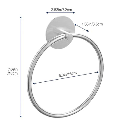 Nickel Brushed Bathroom Towel Ring - SUS304 Stainless Steel Bathroom Towel Rack, Susswiff Adhesive Wall Mounted Hand Towels Holder, Towel Hanger for Bathroom Organizer, Kitchen Storage - color: Nickel Brushed