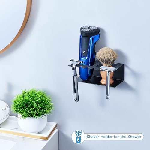 Electric Toothbrush Head Holders, Electric Toothbrush Holders Wall Mounted, Shower Electric Head Holder, Toothbrush and Toothpaste Holder, Tooth Brushing Holder for Bathroom (Black, Small) - color: Black, size: Small