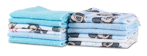 Disney Baby Washcloths 12 Pack – Ultra Soft Baby Wash Cloths, Lilo & Stitch (Stitch & Angel), Winnie the Pooh & Mickey Mouse, Absorbent Newborn Bath Essentials - color: Mickey Mouse