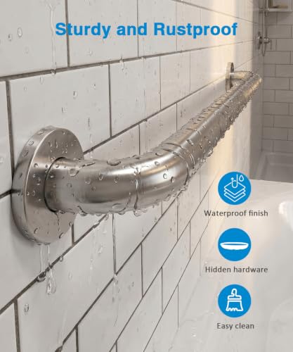 1Pcs 57-Inch ADA Compliant Grab Bar | 1.5" Diameter, Handicap Friendly, Commercial & Residential Bathrooms, Shower Bathtub,Brushed Stainless Steel
