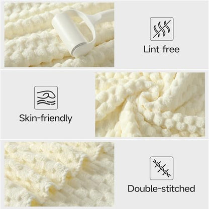 REDKISS Cream Microfiber Towels-35x70 Inches Oversized Bath Sheets, Extra Large Bath Towels Set, Super Soft Quick Dry Lint Free Absorbent Waffle Microfiber Shower Towels, 6 Pack - color: Beige 06, size: 6 Pack Large Towel Set
