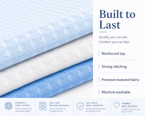 Dainty Home Ombre Waffle Weave Shower Curtain 70 x 72 Blue Textured Fabric Shower Curtain, Hotel Style Waffle Weave Bathroom Curtain, Water Resistant Polyester Ombre Shower Curtain - color: Aqua Blue