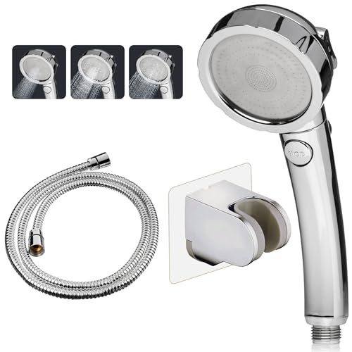 RV Shower Head with hose Camper Shower Head hand held long hose Portable Holder Suction Cup Handheld Hand Held High Pressure Water RV Camper Replacement Filtering Wall Mount Removable