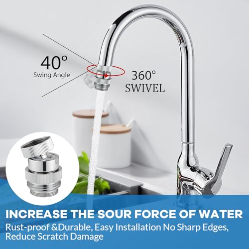 Sink Faucet to Garden Hose Adapter, Swivel Faucet Adapter Kit with Aerator, Multi-Thread Garden Hose Adapter for Kitchen & Bathroom, Chrome - style: Faucet Adapter-B