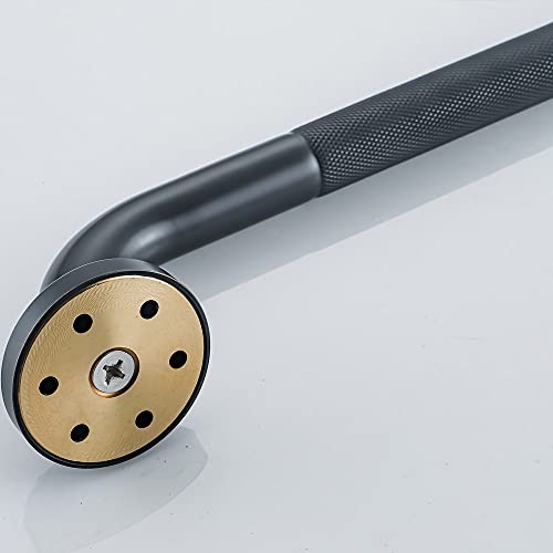 12-Inch Grab Bar Featuring Anti-Slip Handrail, Solid Brass, Oil Rubbed Bronze, Heavy-Duty Construction Armrest, Bathroom Bathtube Shower Safety Rail - color: Xn, size: 12 Inch (Pack of 1)