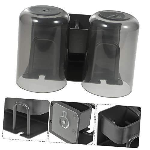 IMIKEYA 1set Nail Wall Mount Toothbrush Holder with Double Cups for Couples Easy Installation Space-Saving Bathroom Organizer for Toothbrushes and Sundries Suitable for Smooth