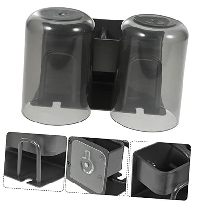 IMIKEYA 1set Nail Wall Mount Toothbrush Holder with Double Cups for Couples Easy Installation Space-Saving Bathroom Organizer for Toothbrushes and Sundries Suitable for Smooth