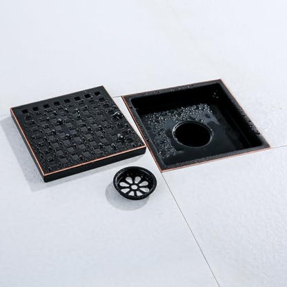RANDOM Oil Rubbed Bronze Shower Drain Square 6 Inch Shower Floor Drain Grate & Removable Hair Strainer 304 Stainless Steel Shower Drain Cover Bathroom Accessories.RD98738-ORB - color: C-oil Rubbed Bronze-6″ Square