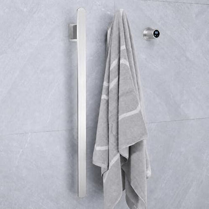 Bathroom Heated Towel Rack,Brushed Nickel Towel Warmer,2Bars, 110V | Smart Touch Control, Wall Mounted, Concealed Hardwired, Stainless Steel, Dry Towels in Modern Bathrooms, Space-Saving Design - color: Brushed Nickel-2 Bars