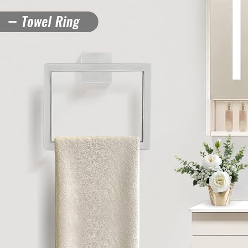 YACVCL Towel Bar Set, 5 Pieces Bathroom Hardware Set Brushed Nickel Bathroom Accessories, SUS304 Stainless Steel Towel Racks Holder Set Wall Mounted 23.6 Inch - color: Brushed Nickel, size: 5 Pieces