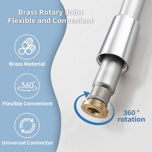 TRIPHIL Kink-free Silicone Shower Hose, 118" Extra Long Flexible RV Handheld Shower Head Hose Replacement, Premium Anti-Explosion, with Brass Insert and Nut, Silver Gray - color: Silver Gray, size: 118 Inch
