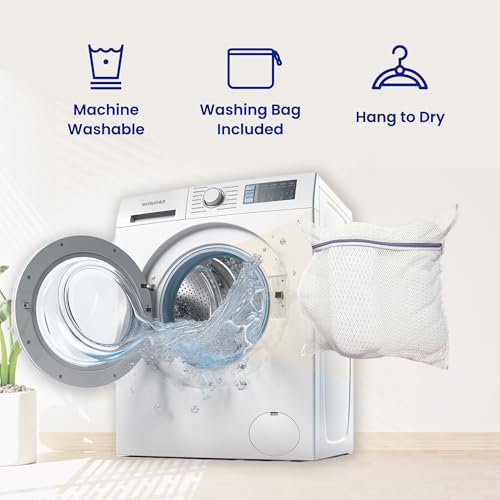Bath Pillows for Tub Full Body, Large Mesh tub Pillow for Bathtub for Head, Neck and Back Support with Laundry Bag and Hanger for Quick Drying White