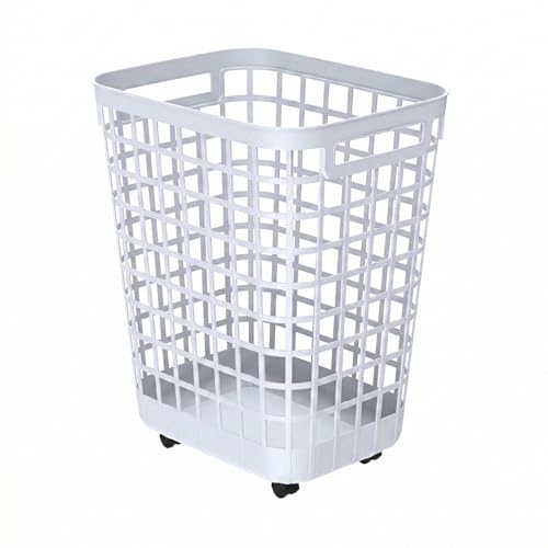 Heavy Duty Rolling Laundry Hamper with Wheels - 2.6 Bushel (90L+) Large Plastic Laundry Basket, Tall Ventilated Dirty Clothes Organizer for Bedroom, Bathroom & Dorm Room, No Assembly Required (White) - size: White