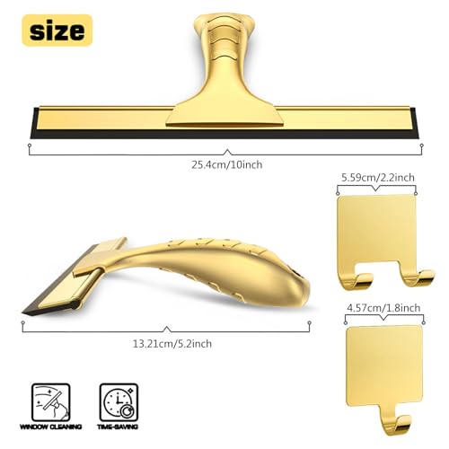 Shower Squeegee Stainless Steel Glass Window Squeegees for Bathroom Door Car Glass with Hook Wiper Cleaner Household Shower Squeegee - color: A