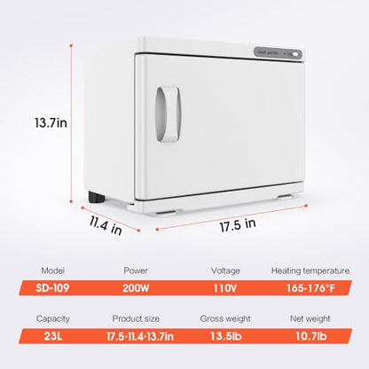 Towel Warmer Cabinet, 23L Large Hot Bath Towel Warmer Heating Use for Facial Spa, Hair Beauty, Salon Equipment and Home- White - color: White