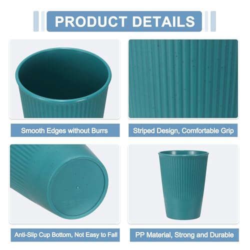 uxcell 4 Pcs Simple Toothbrush Cup, 3.3 x 3.3 x 4.2 Dishwasher Safe Bathroom Tumbler Reusable Plastic Cup Set for Storing Toothpaste Combs, Dark Green - color: Dark Green