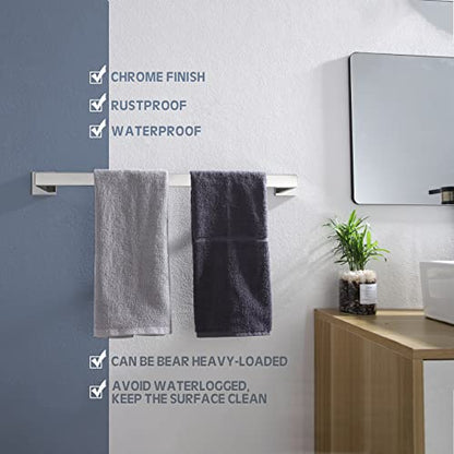 KOKOSIRI 24-Inch Single Towel Bar, Bathroom Kitchen Towel Holder, Wall Mounted SUS304 Stainless Steel Towel Rack, Polished Chrome, B4003CH-L24 - color: Polished Chrome, size: 24-Inch