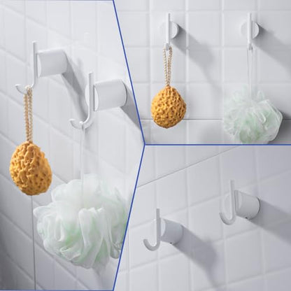 Towel Hooks,Stainless Hook for Hanging Loofah,Towels, Coat, Bath Robe Bathroom Shower,Light White 2 Pack,SW-96068-8LW-2. - color: Double Hook-Light White