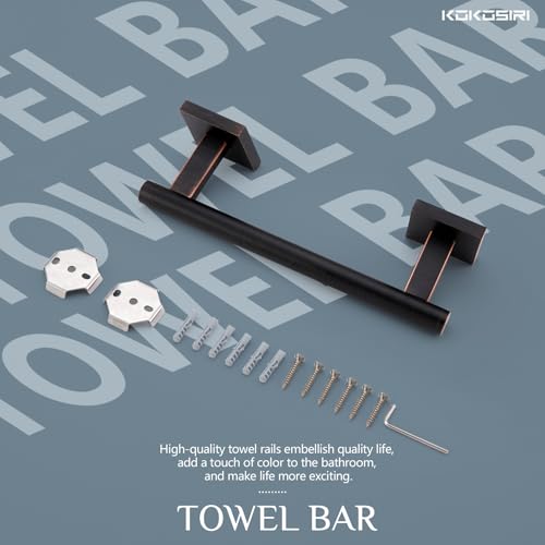 KOKOSIRI Towel Rings 9-Inch Bathroom Hand Towel Rack Wall Mount Towel Bar Oil Rubbed Bronze Stainless Steel Bathroom Hardware Kitchen Storage, B4005ORB-L9 - color: Oil Rubbed Bronze