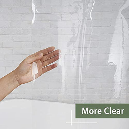 UFRIDAY 9G Thick Clear Shower Curtain Liner, 72 W X 75 L inch Heavy Duty Waterproof EVA Shower Curtain Liner with 5 Bottom Magnets and 12 Grommet Holes, Transparent - size: 72"W x 75"L (Pack of 1)