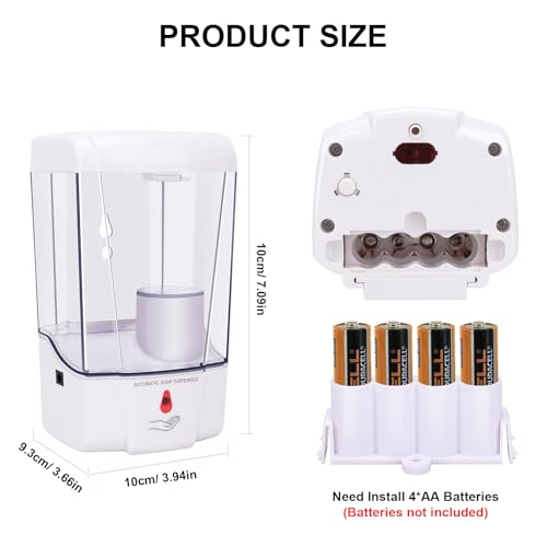 Automatic Soap Dispenser Wall Mounted: 700ml/23.7oz Commercial Hand Soap Dispenser Wall Mount, Touchless Electric Sensor Pump for Home Kitchen Bathroom Offices Hotel Commercial Restaurant - color: Automatic