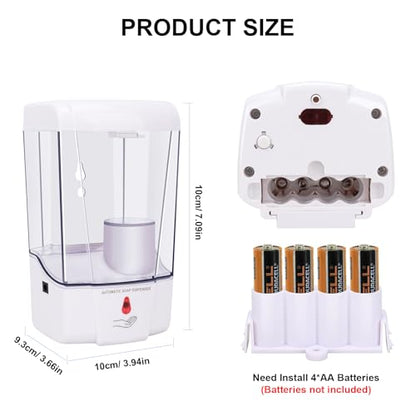 Automatic Soap Dispenser Wall Mounted: 700ml/23.7oz Commercial Hand Soap Dispenser Wall Mount, Touchless Electric Sensor Pump for Home Kitchen Bathroom Offices Hotel Commercial Restaurant - color: Automatic