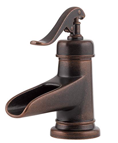 Pfister Ashfield Single Handle Bathroom Sink Faucet 1 Hole or 3 Hole Installation Rustic Bronze Finish with Pforever Seal Advanced Ceramic Disc Valve Technology LF042YP0U