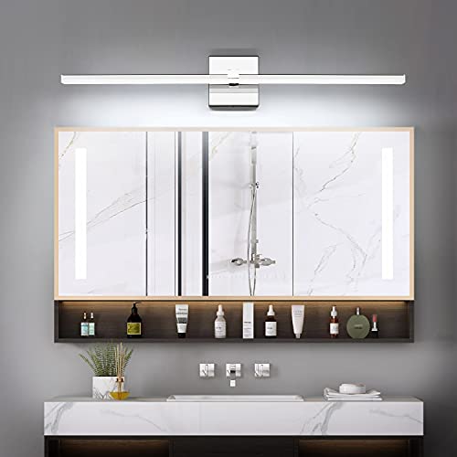 30 inch Chrome Bathroom Vanity Lights Modern Bathroom Wall Lighting Fixtures 22W LED Vanity Light Bar for Bath - color: Chrome- Dimmable, size: 30-inch
