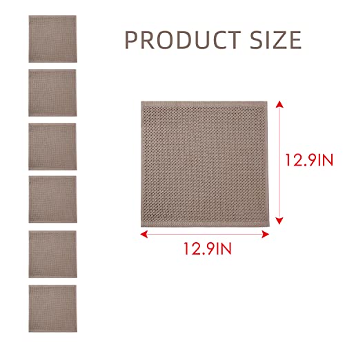 BALCONY & FALCON Waffle Weave Dish Towel Kitchen Towel Hand Dish Rags Great for Household Cooking Cleaning - color: Plum Brown, size: 12in x 12in set of 6