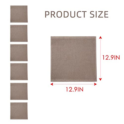 BALCONY & FALCON Waffle Weave Dish Towel Kitchen Towel Hand Dish Rags Great for Household Cooking Cleaning - color: Plum Brown, size: 12in x 12in set of 6