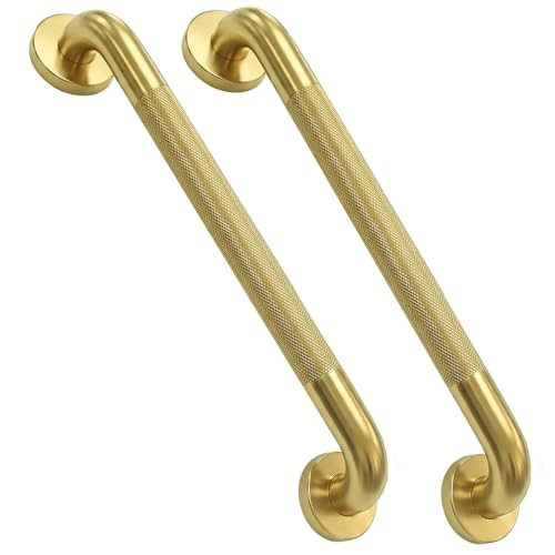 20'' Gold Grab Bars for Shower 1.25'' Diamter Bathroom Safety Handle | Heavy Stainless Steel, Anti-Slip Knurled Grip, Balance Support for Handicap, Seniors, Wall Mounted 500lbs Capacity, 2 Pack - color: Oil Bronze Gold 2 Pack, size: 20" L x 1-1/4" D