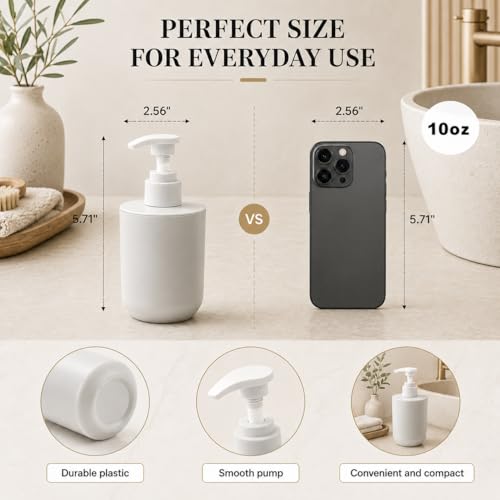 LGURT Light Gray Bath Accessories — 4-Pc Dispenser, Cup, Tumbler & Tray | Plastic, Vanity Tray (7.87"×2.56"), Apartment Dorm Guest Bath, Soap Dish, Gift - color: Light Gray