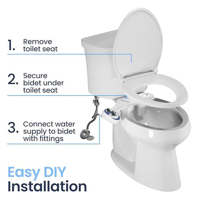 LUXE Bidet NEO 110 - Non-Electric Bidet Attachment for Toilet Seat, White | Single Nozzle, Adjustable Water Pressure, Rear Wash - color: White