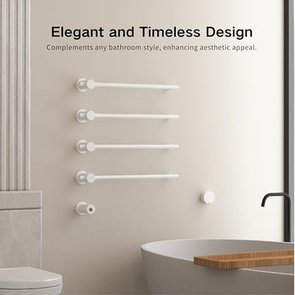 Z&Zhanle Electric Towel Warmer Rack, 3-Bar Wall Mount, Hidden Style, One-Touch Start, White, (High-Gloss White) - color: 3-bar High-gloss White