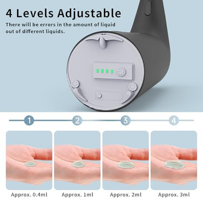 Automatic Liquid Soap Dispenser, 4-Level,Rechargeable | Plastic,13.5oz/400ml Black Touchless Electric Hand & Dish Countertop Soap Dispensers with Sensor for Bathroom,Kitchen Sink - color: Black, style: Rechargeable
