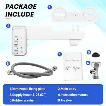 Bidet Attachment for Toilet,Independent Adjustable Water Pressure | Daxsysy Bidet For Toilet,Self Cleaning Non-Electric Bidet Toilet Seat Attachment,Fresh Water Bidet Toilet Seat, White - color: A1-Bidet Attachment