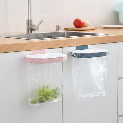 Removable Trash Bag Holder Hanging Holder Over The Cabinet Cupboard Home Kitchen Waste Bin Trash Rack Wall Mounted Waste Bin - color: A