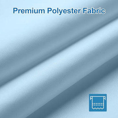 Baby Blue Shower Liner Cloth Waterproof, Soft Baby Blue Shower Curtain Liner Fabric with Weighted Stones, Washable Shower Curtain and Liner 2-in-1, 12 Grommet Holes, 72 x 72 Inches - color: Baby Blue, size: 72"W x 72"L (Pack of 1)