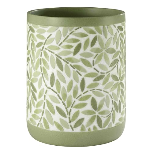 Avanti Linens - Wastebasket, Resin Accessories, Guest Bathroom Essentials (Stratford Collection, Green) - size: Wastebasket