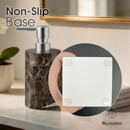 Marble Soap Dispenser, Hand Soap Dispenser for Bathroom Kitchen Countertop - Lotion and Liquid Soap Dispenser (1, Coffee) - color: Coffee