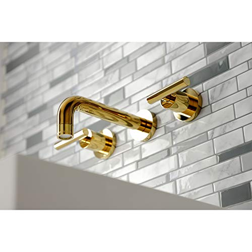 Kingston KS8122CML Wall Mount Bathroom Faucet, Polished Brass - color: Polished Brass