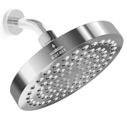 Shower Head High Pressure Rain Premium Luxury Design Anti-Clogging Silicone Nozzles Adjustable Replacement for Bathroom Shower Heads (Luxury Polished Chrome 6" Round) - color: Chrome