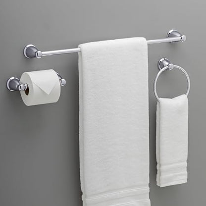 Franklin Brass 3-Piece Polished Chrome Bathroom Set Towel Rack, Ring, Toilet Paper Holder| Kinla Bath Accessories - color: Polished Chrome, style: 3-Piece Bath Accessory Set