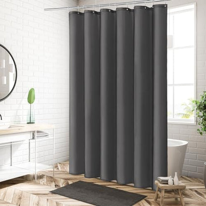 MitoVilla Stall Half Size Shower Curtain Liner, 36 x 72 Inch Fabric Bath Curtain Liner for Modern Hotel, Dark Grey Shower Liners, Washable & Water Repellent - color: Fabric - Dark Grey, size: 36"W x 72"L (Pack of 1)