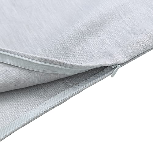 Amazhiyu Pure Linen Over The Door Laundry Hanging Hamper Bag with Bottom Zipper and Pockets Pastel Blue - color: Pastel Blue